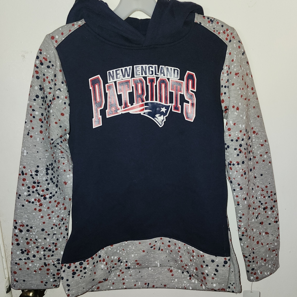 New England Patriots Kids Hoodie - Navy and Gray